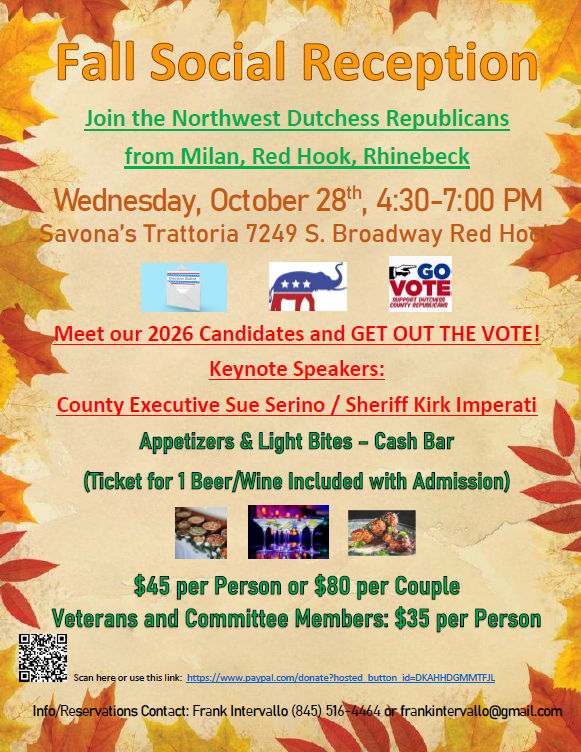 Fall Social Reception flyer
